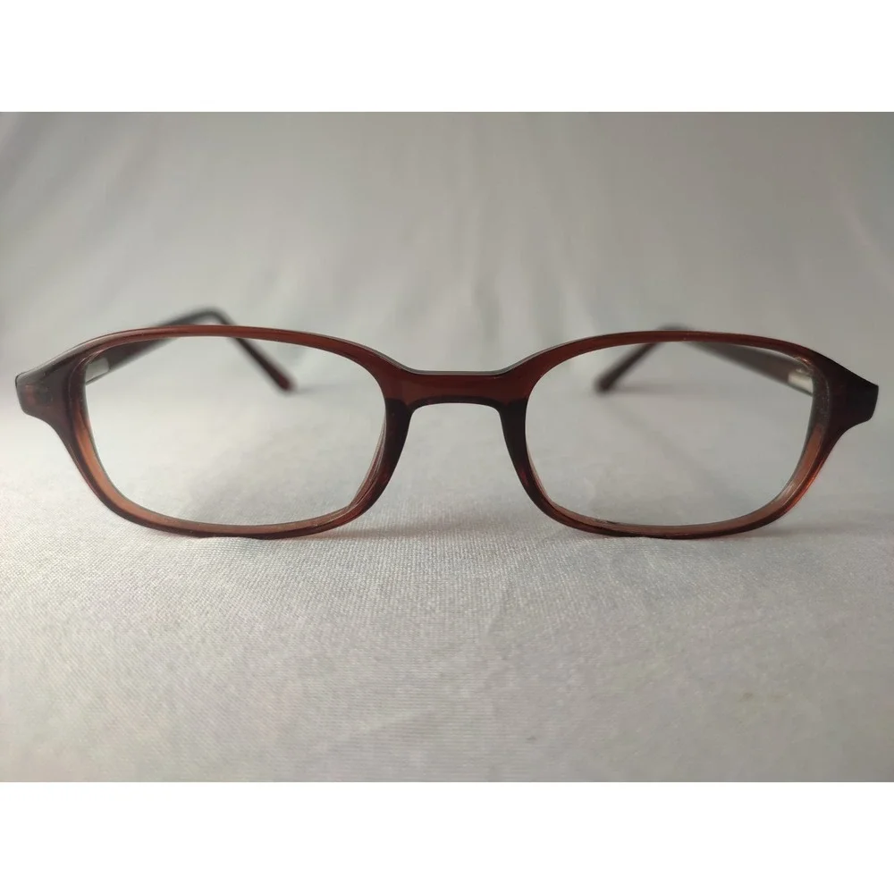 Vintage ROMCO Brown‎ Acetate Eyeglass Frames 19-55 USA Military 5 1/2